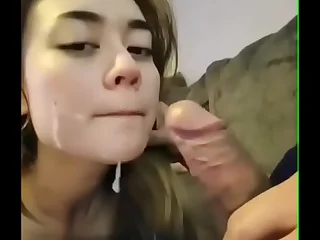 Cute half Asian deepthroat cum more mouth. Nominate please